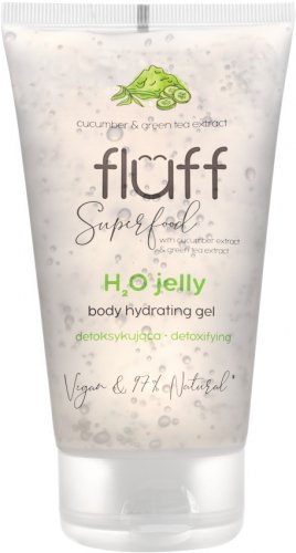 FLUFF - Superfood - H₂O Jelly Body Hydrating Gel - Detoxifying body gel water - Cucumber and Green Tea - 150 ml