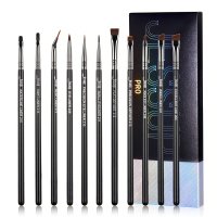 JESSUP - PRO Eyeliner Brush Set - Set of 11 eyeliner brushes - T324 Black / Silver