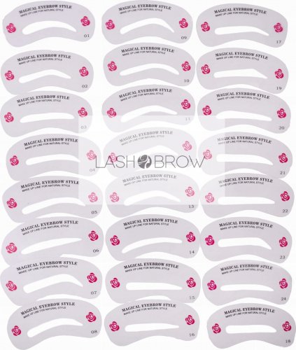 Lash Brow - Eyebrow Models - A set of 24 eyebrow templates