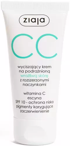 ZIAJA - Calming CC cream for irritated, sensitive and capillary skin - SPF10 - 50 ml