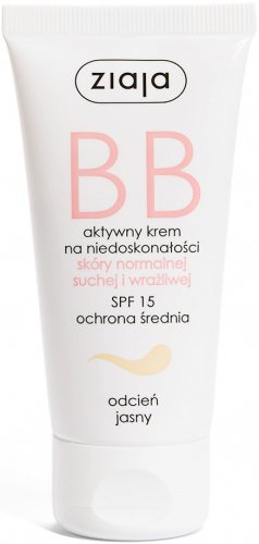 ZIAJA - Active BB cream for imperfections - SPF15 - Normal, dry and sensitive skin - 50 ml - LIGHT SHADE