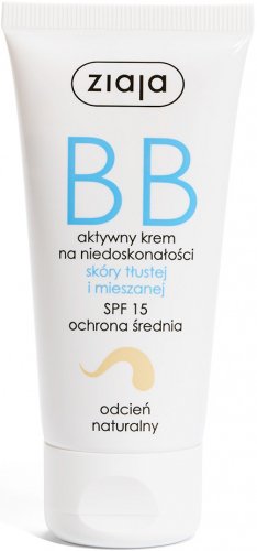 ZIAJA - Active BB cream for imperfections - SPF15 - Oily and combination skin - 50 ml - NATURAL SHADE