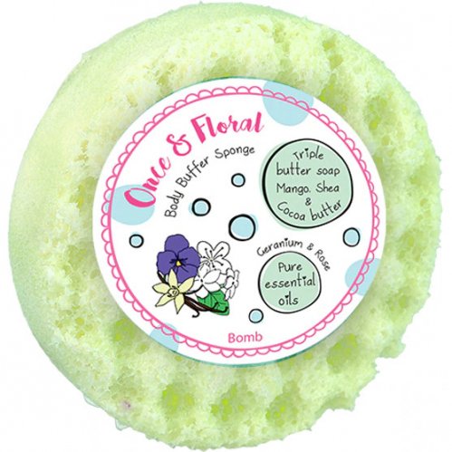 Bomb Cosmetics - Body Buffer Sponge - Shower sponge with natural essential oils - Once & Floral - 200 g