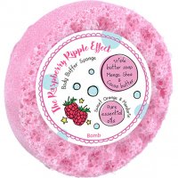 Bomb Cosmetics - Body Buffer Sponge - Shower sponge with natural essential oils - The Raspberry Ripple Effect - 200 g