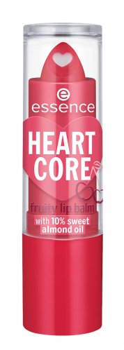 Essence - HEART CORE Fruity Lip Balm - Owocowy balsam do ust z 10% olejkiem migdałowym - 3 g - 01 CRAZY CHERRY