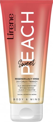 Lirene - Body & Mind - Sweet Peach - Regenerating body and face cream - 200 ml