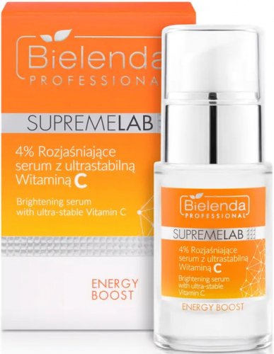 Bielenda Professional - SUPREMELAB - ENERGY BOOST - Brightening Serum - 4% rozświetlające serum z ultrastabilną witaminą C - 15 ml