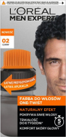 L'Oréal - MEN EXPERT - Farba One-Twist do siwych włosów - Dla mężczyzn - 02 Czarny