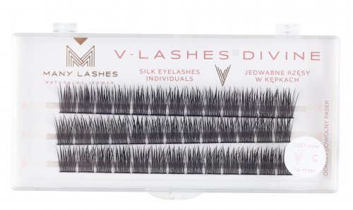 Many Beauty - Many Lashes - V-LASHES DIVINE Silk Eyelashes Individuals - Jedwabne kępki rzęs - 0,07mm - C- 14 mm