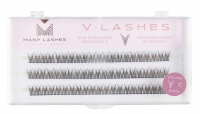 Many Beauty - Many Lashes - V-LASHES - Silk Eyelashes Individual - Jedwabne rzęsy w kępkach - Fish Tale - 0,10mm STRONG - C-9mm - C-9mm