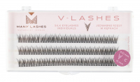 Many Beauty - Many Lashes - V-LASHES - Silk Eyelashes Individual - Silk eyelash tufts - Fish Tale - 0.10 STRONG - C-10mm - C-10mm