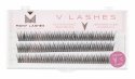 Many Beauty - Many Lashes - V-LASHES - Silk Eyelashes Individual - Jedwabne rzęsy w kępkach - Fish Tale - 0.10 STRONG - C-12mm - C-12mm