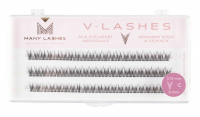Many Beauty - Many Lashes - V-LASHES - Silk Eyelashes Individual - Silk eyelash tufts - Fish Tale - 0.10 STRONG - C-9mm - C-9mm