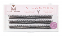 Many Beauty - Many Lashes - V-LASHES - Silk Eyelashes Individual - Silk eyelash tufts - Fish Tale - 0,10 mm STRONG - D-14mm - D-14mm
