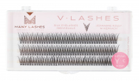 Many Beauty - Many Lashes - V-LASHES - Silk Eyelashes Individual - Jedwabne rzęsy w kępkach - Fish Tale - 0,07mm STANDARD  - C-14mm - C-14mm