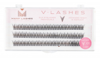 Many Beauty - Many Lashes - V-LASHES - Silk Eyelashes Individual - Jedwabne rzęsy w kępkach - Fish Tale - 0.07 STANDARD  - CC-11mm - CC-11mm