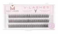Many Beauty - Many Lashes - V-LASHES - Silk Eyelashes Individual - Jedwabne rzęsy w kępkach - Fish Tale - 0.07 STANDARD  - CC-13mm - CC-13mm