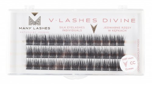 Many Beauty - Many Lashes - V-LASHES DIVINE Silk Eyelashes Individuals - Silk eyelash tufts - 0,07mm - CC - 13 mm