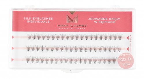 Many Beauty - Many Lashes - Silk Eyelashes Individuals - Jedwabne rzęsy w kępkach - 10D - 0,10mm Standard - D-9mm