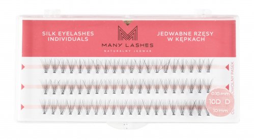 Many Beauty - Many Lashes - Silk Eyelashes Individuals - Jedwabne rzęsy w kępkach - 10D - 0,10mm Standard - D-10mm