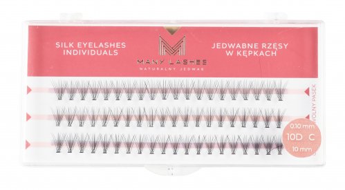 Many Beauty - Many Lashes - Silk Eyelashes Individuals - Jedwabne rzęsy w kępkach - 10D - 0,10mm Standard - C-10mm