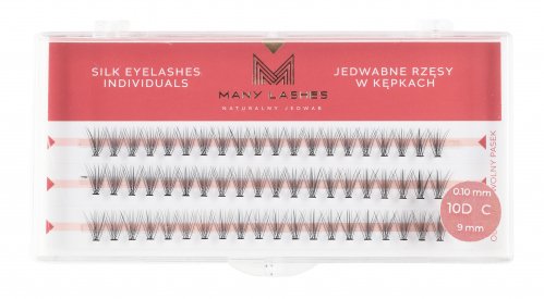 Many Beauty - Many Lashes - Silk Eyelashes Individuals - Silk tufts eyelashes - 10D - 0,10 mm Standard - DC-9mm