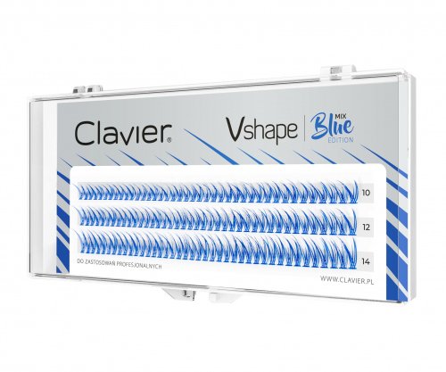 Clavier - Vshape - Colour Edition - Kolorowe kępki rzęs  - MIX BLUE