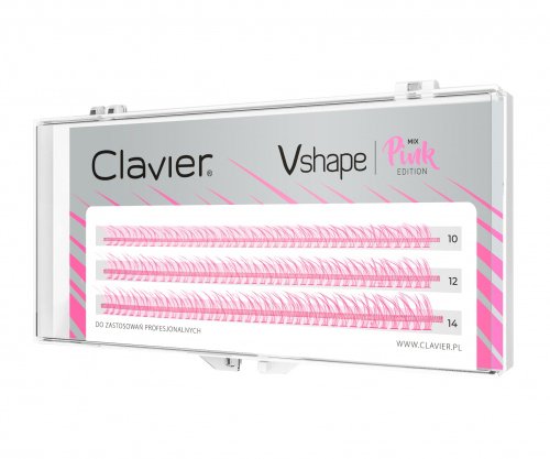 Clavier - Vshape - Colour Edition - Kolorowe kępki rzęs  - MIX PINK