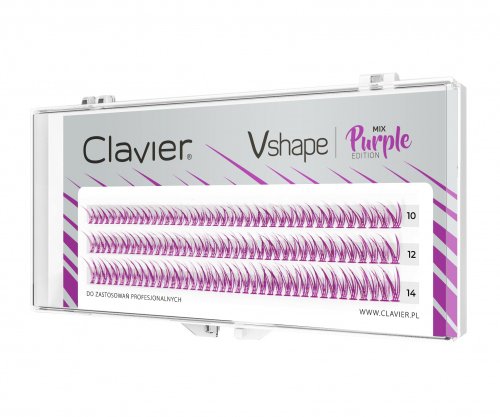 Clavier - Vshape - Colour Edition - Kolorowe kępki rzęs  - MIX PURPLE
