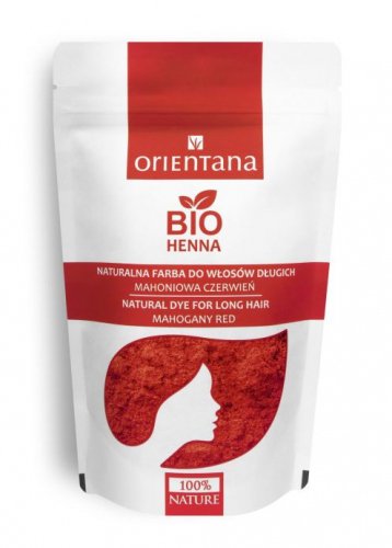 ORIENTANA - BIO HENNA - 100% Naturalna roślinna farba do włosów długich - Mahoniowa Czerwień - 100g