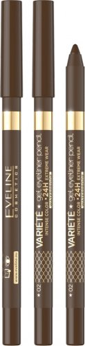 Eveline Cosmetics - VARIETE - Gel Eyeliner Pencil - Żelowa kredka do oczu  - 02 BROWN