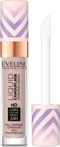 Eveline Cosmetics - Liquid Camouflage - Waterproof Formula - Wodoodporny korektor kamuflujący z kwasem hialuronowym - 7 ml - 04 LIGHT ALMOND