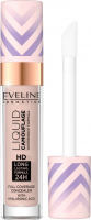 Eveline Cosmetics - Liquid Camouflage - Waterproof Formula - Waterproof Hyaluronic Acid Camouflage Concealer - 7 ml - 03 SOFT NATURAL - 03 SOFT NATURAL