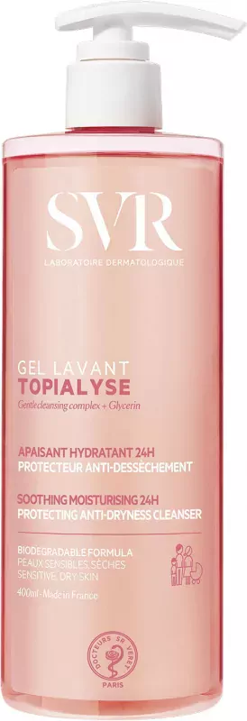 Гель для мытья тела и волос SVR Topialyse Gel Lavant увлажняющий, для сухой и чувствительной кожи, 400 мл