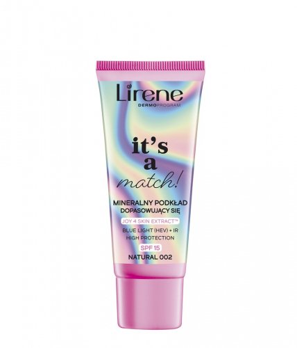 Lirene - IT’S A MATCH! - Mineralny podkład dopasowujący się - SPF15 - 30 ml - 002 NATURAL 
