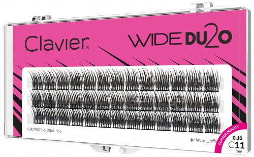 Clavier - WIDE DU2O - Kępki sztucznych rzęs o podwójnej objętości  - 11 mm