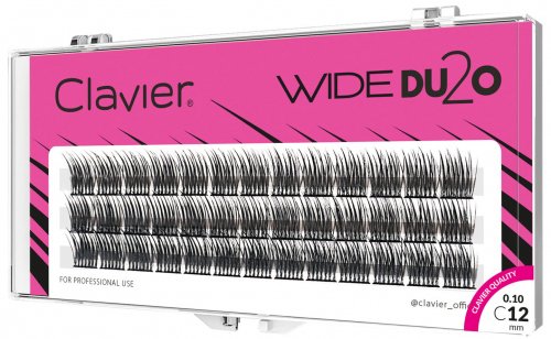 Clavier - WIDE DU2O - Kępki sztucznych rzęs o podwójnej objętości  - 12 mm
