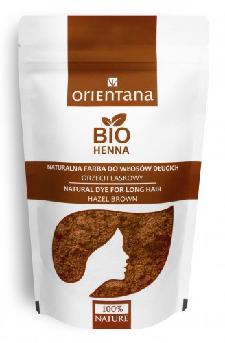 ORIENTANA - BIO HENNA - 100% Naturalna roślinna farba do włosów długich - Orzech Laskowy - 100g