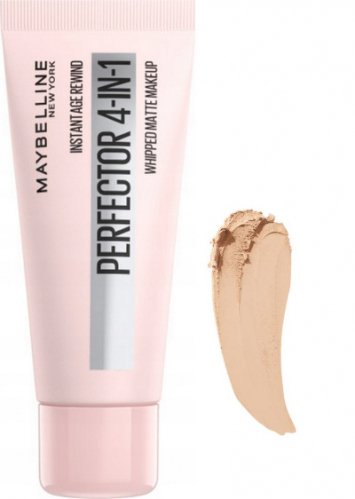 MAYBELLINE - PERFECTOR 4-IN-1 Whipped Matte Makeup - Light, mattyfying face foundation - 30 ml - 01 LIGHT