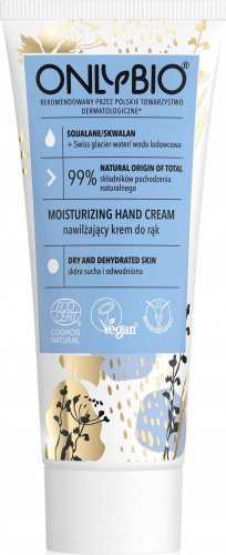 ONLYBIO - Moisturizing Hand Cream - Nawilżający krem do rąk - Skwalan + Woda lodowcowa - 75 ml