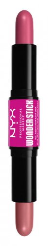 NYX Professional Makeup - WONDER STICK Dual-Ended Cream Blush Stick - Podwójny róż w sztyfcie - 2 x 4 g - 01 - LIGHT PEACH + BABY PINK