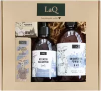 LaQ - Kozioł - Zestaw prezentowy dla mężczyzn - Żel pod prysznic 500 ml + Szampon 300 ml + Olejek do brody 30 ml + Mydło w kostce 85 g