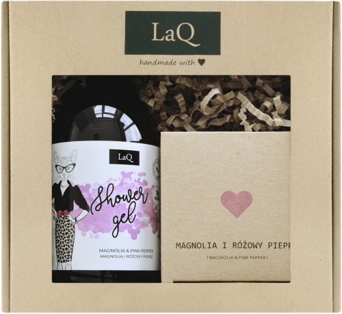 LaQ - Kicia Magnolia - Zestaw prezentowy dla kobiet - Żel pod prysznic 500 ml + Masło do ciała 200 ml