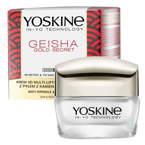 YOSKINE - GEISHA GOLD SECRET - Anti-Wrinkle & Multi-Lift Cream - 3D cream for wrinkles with moonstone dust for day and night - 50 ml