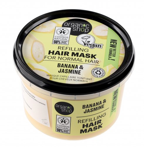 ORGANIC SHOP - Express Volume Hair Mask - Organic Jasmine & Jojoba - Ekspresowa maska do włosów zwiększająca objętość - Indyjski Jaśmin - 250 ml
