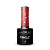 CLARESA - SOAK OFF UV / LED - WARM FEELINGS - Hybrid nail polish - 5 g - COZY RED - COZY RED