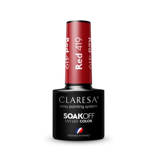 CLARESA - SOAK OFF UV/LED - WARM FEELINGS - Lakier hybrydowy do paznokci - 5 g - RED 419