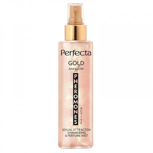 Perfecta - PHEROMONES ACTIVE - Sexual Atrraction Shimmering & Perfume Mist - Gold - Perfumowana mgiełka do ciała - 200 ml