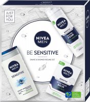 Nivea - Men - Be Sensitive - Shave & Shower Regime Set - Gift set for men - Shaving foam 200 ml + Shower gel 3in1 250 ml + After shave balm 100 ml