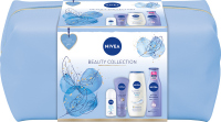 Nivea - Beauty Collection - Zestaw prezentowy do pielęgnacji - Żel pod prysznic 250 ml + Krem do rąk 100 ml + Antyperspirant roll-on 50 ml + Mleczko do ciała 250 ml + Kosmetyczka